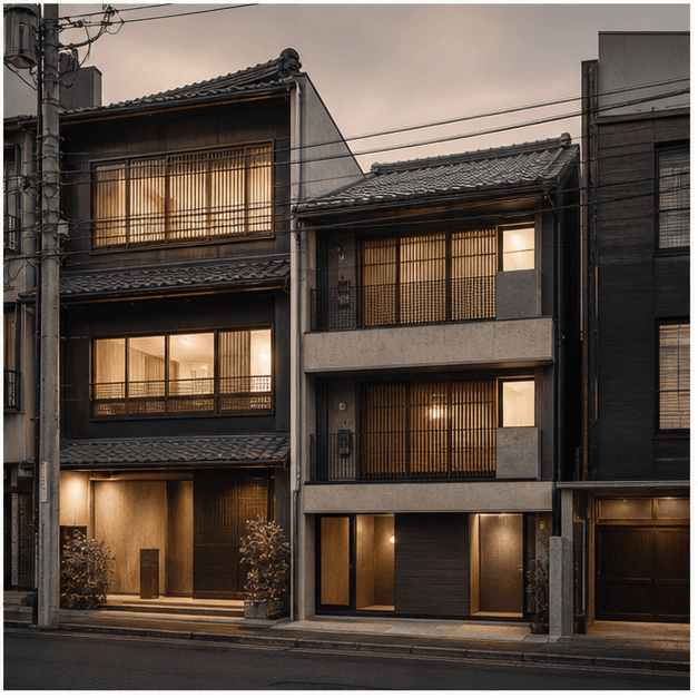 East Asian urban house render